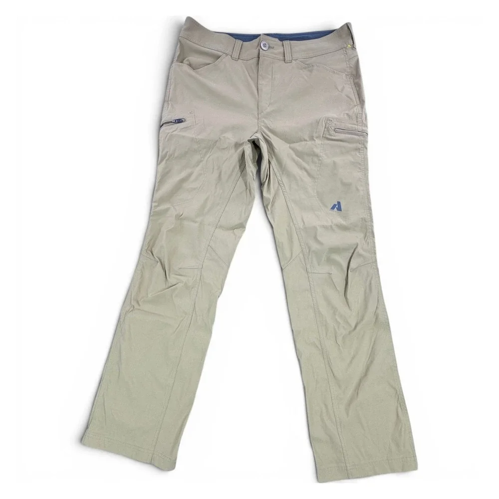 Eddie Bauer First Ascent Guide Pro Hiking Pants Mens 34x32 Tan Nylon Stretch